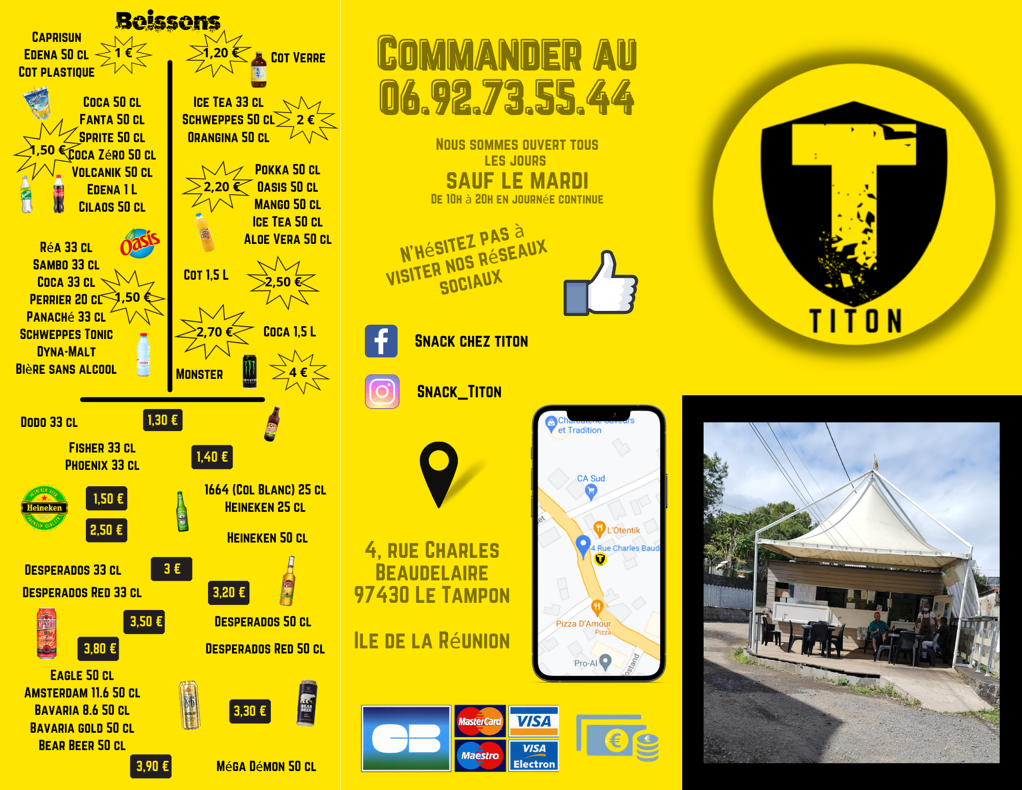 Flyer-menu verso